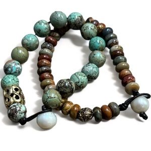 SET (2) Stone | Pearl | Leather Bracelets NEW HANDMADE Handcrafted